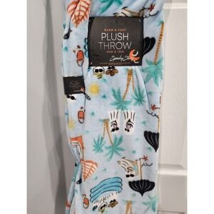 Summerween Halloween Beach Pool Ghost Soft Plush Throw Blanket